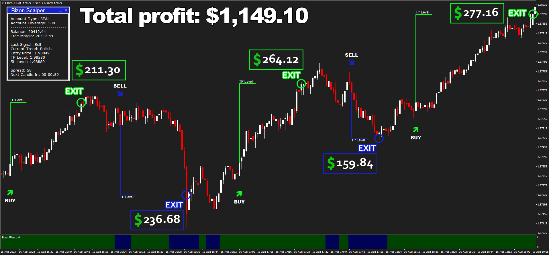 Bizon Scalper Indicator + EA/Manager