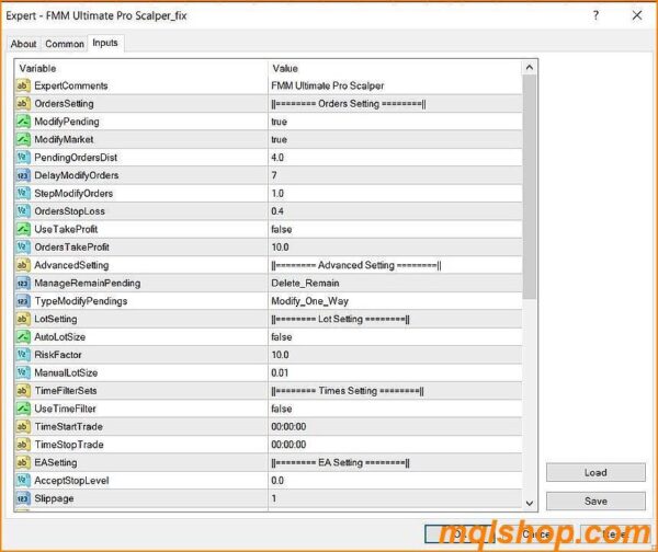 fmm ultimate pro scalper ea settings