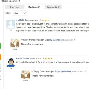 Regal Spear EA MT4 user reviews