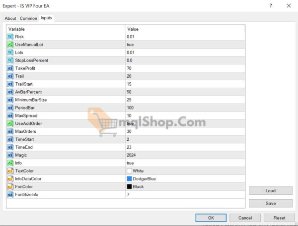 IS VIP FOUR EA MT4 setting